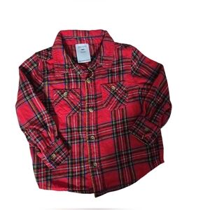 Okie Dokie Long Sleeve Flannel Shirt Size 18mo